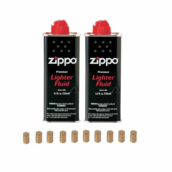 新品未使用　ZIPPO ジッポ オイル 小缶 133ml ２個　フリント（着火石）１0ピースおまけ