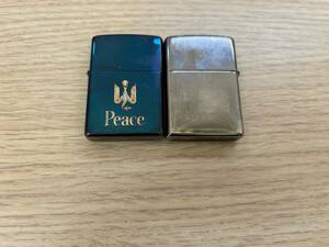 ☆3796　ZIPPO ジッポ ピース チタン モデル その他ZIPPO 2個 着火未確認 火花未確認 ジャンク　現状保管品☆