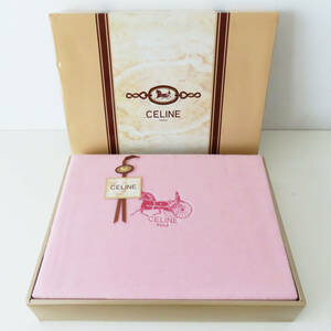 K05-07 CELINE Celine horse car Logo monkey key BSⅡ towelket blanket pink 