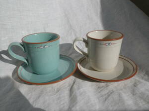 ★ 丈夫　Noritake ノリタケ 日本製 BOULDER RIDGE Ⅱ ボルダーリッジ 8699 ナバホ インディアン カップアンドソーサー ペア マグカップ ★