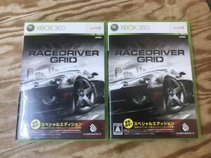 m ネコポスF RACE DRIVER GRID レースドライバーグリッド XBOX360 ソフト 2点 セット ※動作未確認、コード使えません、ケースにいたみあり