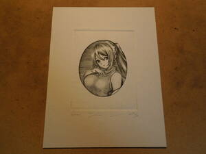 Art hand Auction ★旧萌銅版画 Engraving copperprint 銅版画 紙幣 旧札 日本円 手描きイラスト かわいい art 版画 絵画 二次元, コミック, アニメグッズ, 手描きイラスト