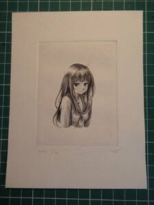 Art hand Auction ★Moe copperplate prints, 1 yen listing, signed edition available, collection, hand-drawn illustration, high school girl, moe, cute, painting, copperplate print, playing cards, Comics, Anime Goods, Hand-drawn illustration