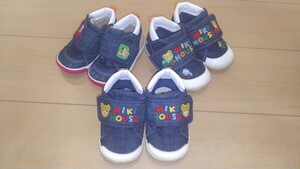 13cm 13.5cm 14cm комплект Miki House обувь обувь спортивные туфли индиго голубой mikiHOUSE