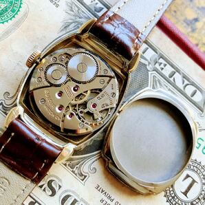 #3026【１円スタート】メンズ 腕時計 ブローバ 機械式 手巻き BULOVA 金張り 1960年代 アンティーク ヴィンテージ 17石 四角 GOLD 訳ありの画像10