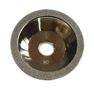 銀色 電着ダイヤモンドカップホイール 皿型(研磨用) #80 直径 100mm リム径 10 x 5mm 穴径 20mm