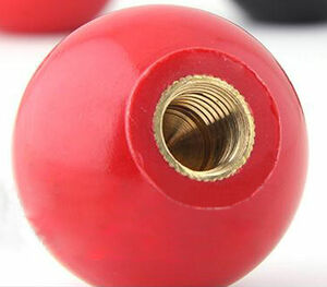 M5 x 0.8 直径 20mm 真鍮ナット式 ボール型つまみ 赤色 5個入 引き出し ノブ用 球体
