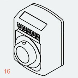 分厚いサイズ シャフト径 20mm 反時計回り (1回転時)0080 水平軸 正面上側レンズ デジタルポジションインジケーター