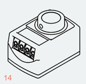 シャフト径 14mm 反時計回り (1回転時)0012/5 垂直軸 正面側レンズ デジタルポジションインジケーター
