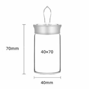 40 x 70mm ガラス製 蓋付き 洗浄瓶 アルコール ベンジン カップ 器