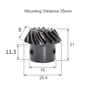 モジュール 1.5 歯数 15 穴径 10mm 速比 1:2 スチール スパイラルベベルギヤ 歯車