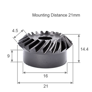 モジュール 1 歯数 20 穴径 10mm 速比 1:1 スチール スパイラルベベルギヤ 歯車