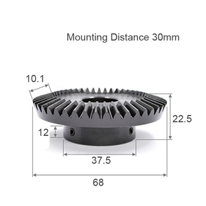 モジュール 1.5 歯数 45 穴径 15mm キー溝 5mm 速比 1:3 スチール ベベルギヤ 歯車