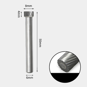 8 x 4mm T字 円型 シャンク径 6mm 超硬 ロータリーバー リュータービット 超硬バー