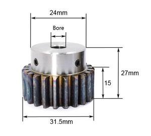 平歯車 19歯 モジュール1.5 直径 31.5mm 穴径 6mm 1045スチール