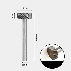 16 x 6mm T字 円型 シャンク径 6mm 超硬 ロータリーバー リュータービット 超硬バー