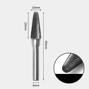 GAVAN 10 x 25mm ツクシ型 シングルカット シャンク径 6mm 超硬 ロータリーバー リュータービット 超硬バー