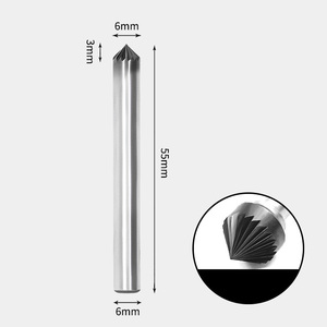 GAVAN 6 x 3mm 90度 テーパー型 シングルカット シャンク径 6mm 超硬 ロータリーバー リュータービット 超硬バー