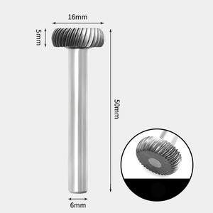 16 x 5mm T字 丸型 シングルカット シャンク径 6mm 超硬 ロータリーバー リュータービット 超硬バー