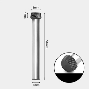 GAVAN 8 x 4mm テーパー型 シングルカット シャンク径 6mm 超硬 ロータリーバー リュータービット 超硬バー