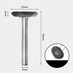 GAVAN 25 x 5mm T字 90度 角型 シングルカット シャンク径 6mm 超硬 ロータリーバー リュータービット 超硬バー