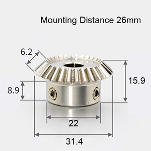 モジュール 1 歯数 30 穴径 8mm 速比 1:1 ステンレス鋼 ベベルギヤ 歯車