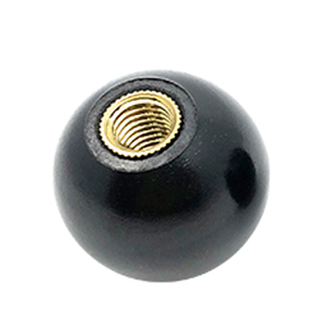 GAVAN M8 x 1.25 直径 30mm 真鍮ナット式 ボール型つまみ 黒色 5個入 引き出し ノブ用 球体