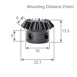 モジュール 1 歯数 20 穴径 8mm 速比 1:1.5 スチール ベベルギヤ 歯車