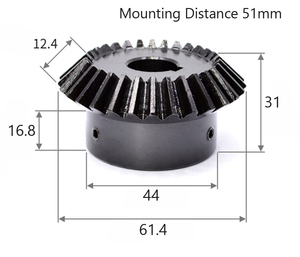 モジュール 2 歯数 30 穴径 17mm キー溝 5mm 速比 1:1 スチール ベベルギヤ 歯車