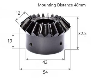 モジュール 2.5 歯数 20 穴径 20mm キー溝 6mm 速比 1:1 スチール ベベルギヤ 歯車