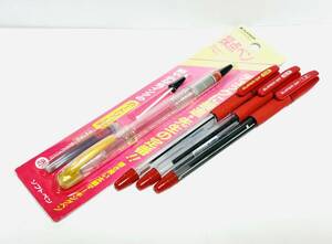 プラチナ 採点ペン ソフトペン 赤 水性マーキングペン、パイロット ボールペン スーパーグリップ スーパーGP 赤 極細0.5、細字0.7、極太1.2