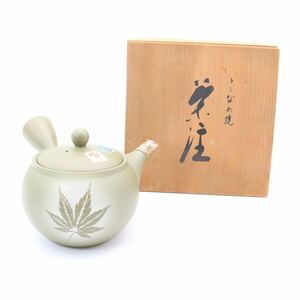 未使用　急須 常滑焼 高資　喜多治　茶器 茶注 煎茶道具 茶道具 紅葉　箱あり