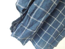 ユニクロ　ウインドウペン　長袖 麻シャツ（未使用）クルーネック 長袖 綿カットソー　紺＆白２枚セット_画像5
