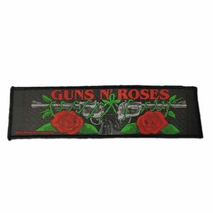 Guns N' Roses パッチ／ワッペンガンズ・アンド・ローゼス Logo & Roses Strip