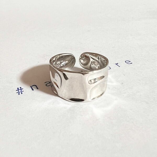シルバーリング 925 銀 クレーター 凸凹 シンプル 韓国 指輪①