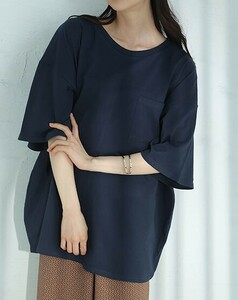 ★D607　新品　【サイズ・3】　～6L・8L着用可!!　USAコットン100％ BIGシルエット コクーン ロング Tシャツ　大きいサイズ　送185