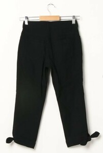 *F703 new goods [ size *5L] Ultra hem ribbon cropped pants 53 black large size click post 
