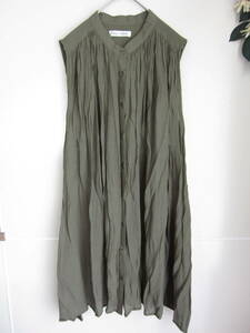 *B401 beautiful goods [ size *4L] ~5L*6L have on possible!! olive North Lee tunic long height large size click post 
