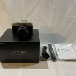 [ прекрасный товар ] Fuji Film FUJIFILM беззеркальный однообъективный X-T100 линзы комплект цифровая камера 