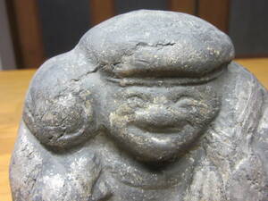 古い　陶器の　江戸期頃　大黒天　江戸期頃　高さ15.5cm