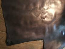デッドストック　牛革　レザークラフト　型押し　海老茶　エンジ　大きなサイズ　９５×２００_画像4