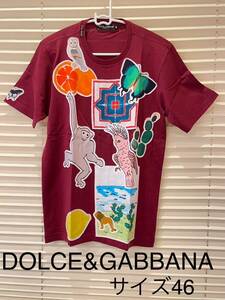 ★DOLCE & GABBANA ★46サイズ ドルチェ&ガッバーナ 半袖 Tシャツ★鳥 猿 アニマル★