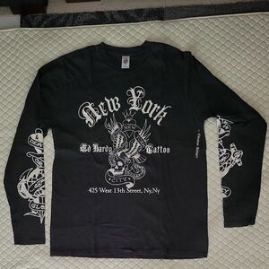 エド・ハーディー メンズ 長袖Tシャツ size M 黒