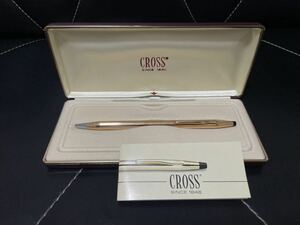 デッドストック品 CROSS クロス ボールペン 筆記用具 文房具 14KT ツイスト式 ゴールド 金 ビンテージ 貴重 USA製 筆記確認済み 上品