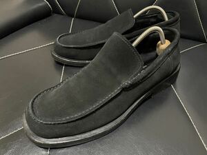  превосходный товар GUCCI Gucci 110 0245 41.5≒26.5cm кожа обувь бизнес обувь Loafer туфли без застежки U chip лаковый чёрный черный мужской 