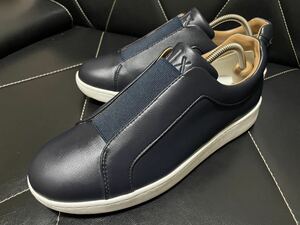  превосходный товар ARMANI EXCHANGE Armani Exchange 955056 US8≒26cm искусственная кожа спортивные туфли туфли без застежки темно-синий casual весна лето 