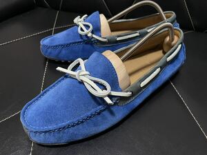  превосходный товар COLE HAAN Cole Haan C12350 7.5D≒25cm кожа обувь deck shoes обувь для вождения мокасины Loafer blue мужской 