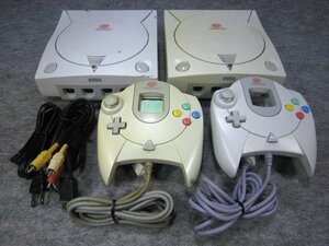 ◆SEGA DREAMCAST HKT-3000 ２台セット／セガ ドリームキャスト レトロゲーム 中古ジャンク 現状◆