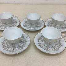 ＊【未使用】Noritake ノリタケ 2533 SICILY ティーカップ＆ソーサー 5客セット エレガント 金縁 洋食器 長期保管品_画像1