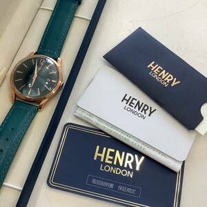 ＊【未使用】HENRY LONDON STRATFORD ヘンリーロンドン ストラトフォード HL39-S-0134 グリーン系文字盤 メンズ ユニセックス QZ 腕時計